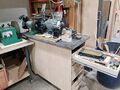A sharpening station with a plethora of tool sharpening grinders-jigs-etc
