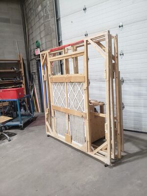 Paint Booth with Collapsible side walls - Fully collapsed